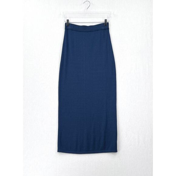 PERUVIAN CONNECTION 2 Piece Skirt Set Small Blue Lauren 3/4 Sleeve Knit Pima - Picture 11 of 16